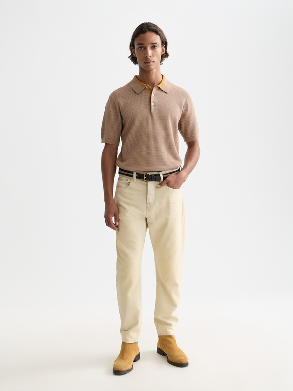 Structured Knitted Regular-Fit Polo