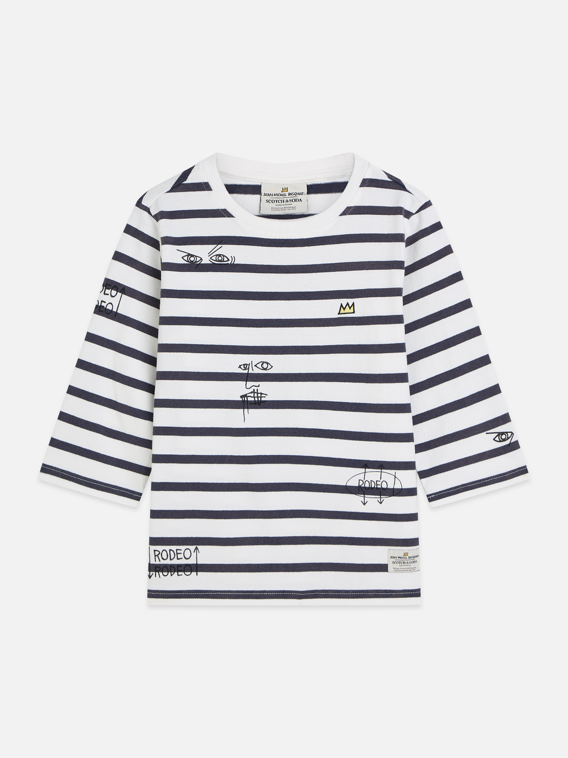 T-shirt coupe décontractée Basquiat à rayures bretonnes