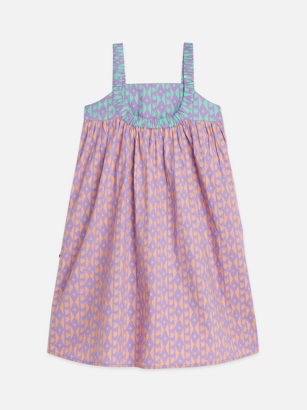 Multiprint Cotton Strap Dress