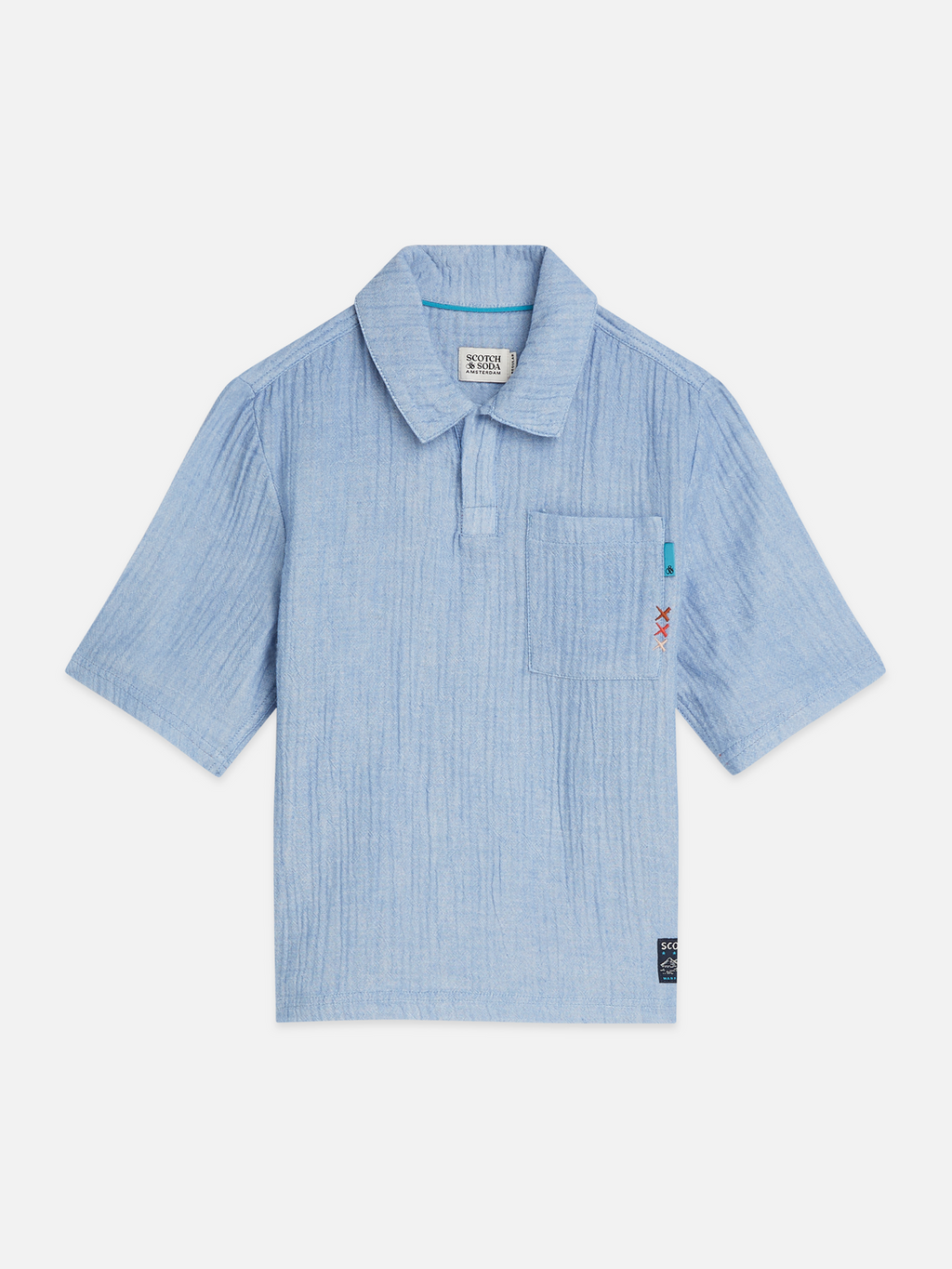 Boys' Cotton Chambray Short-Sleeve Shirt