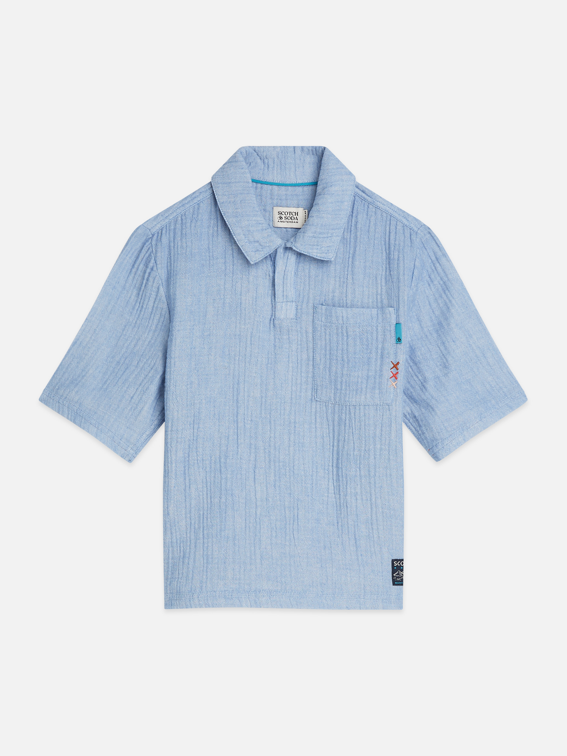 Boys' Cotton Chambray Short-Sleeve Shirt