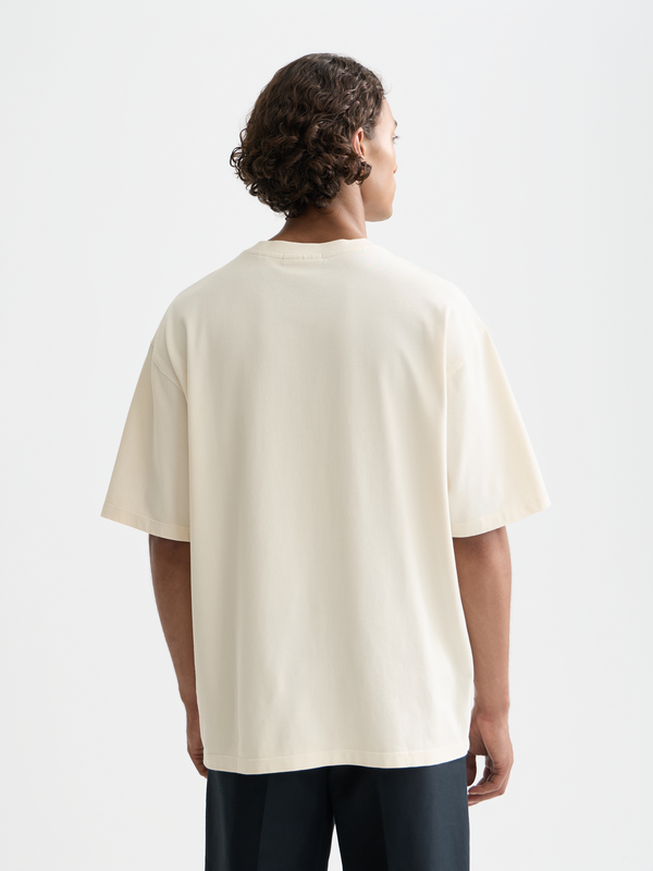 Cross-Stitched Front Artwork Loose-Fit T-Shirt