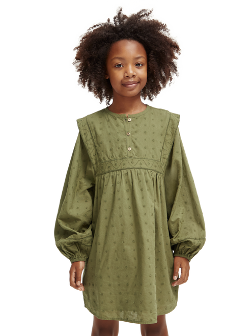 Girls' Broderie Anglaise Panel Dress
