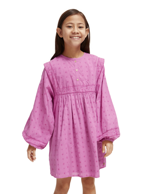 Girls' Broderie Anglaise Panel Dress