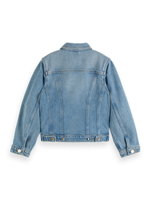 Girls' Trucker Jacket With Puff Sleeves - All Or Nothing