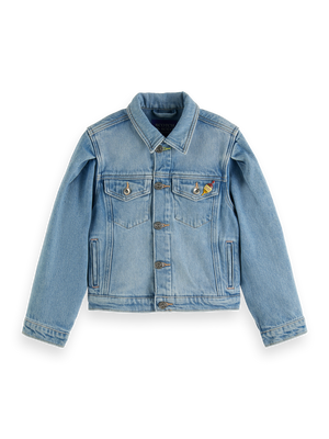 Girls' Trucker Jacket With Puff Sleeves - All Or Nothing