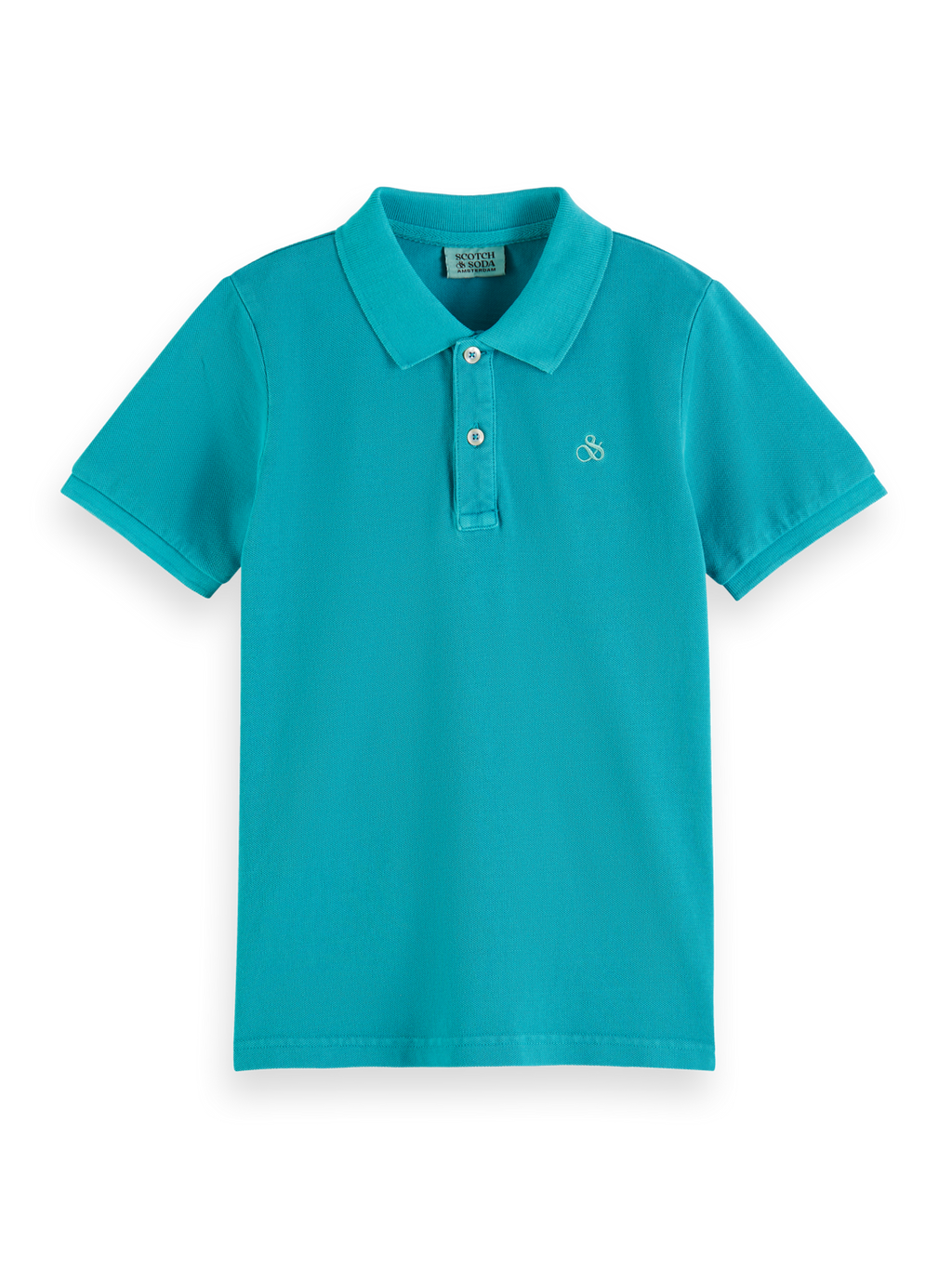 Garment-Dyed Short-Sleeved Pique Polo