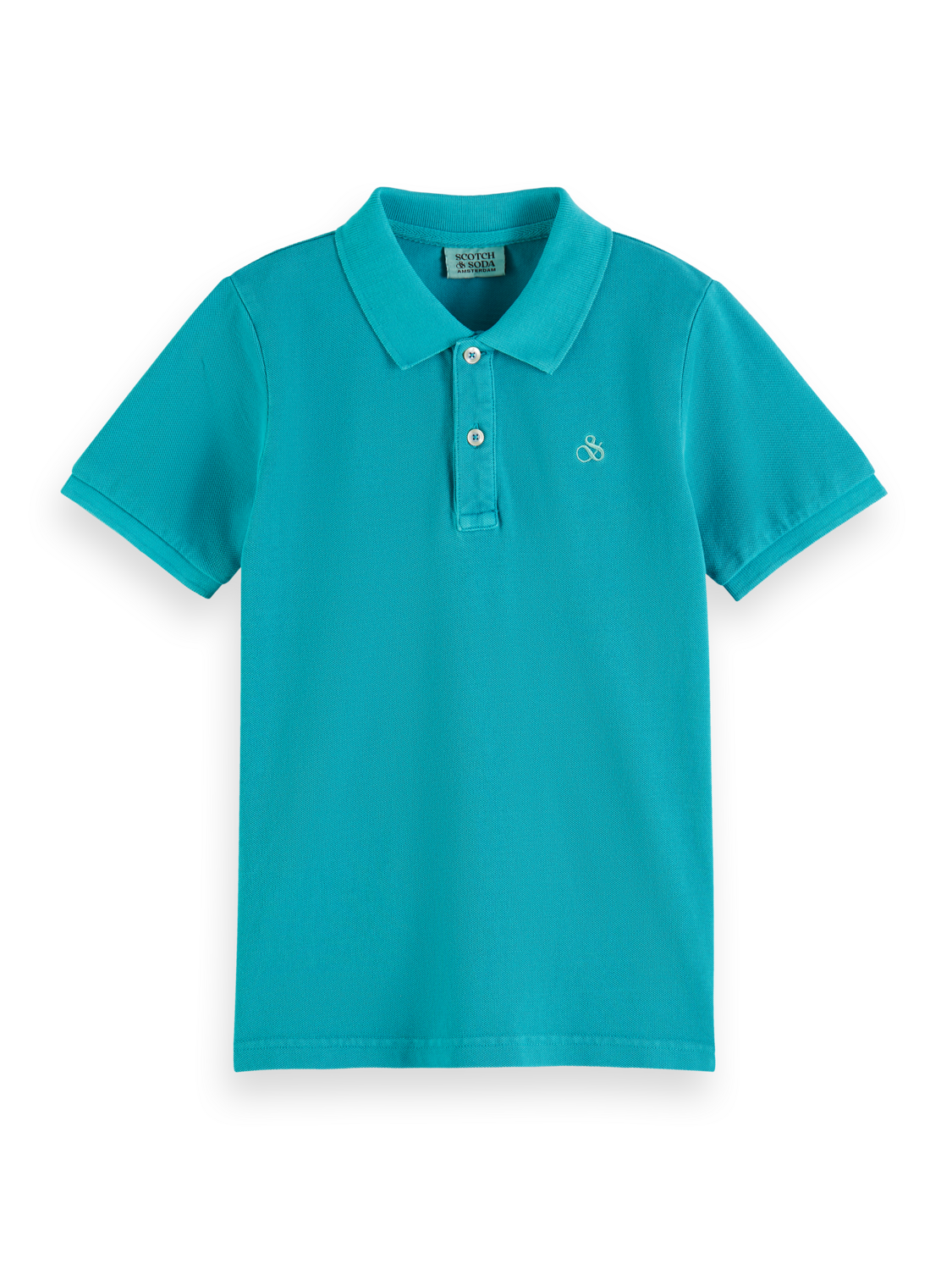 Garment-Dyed Short-Sleeved Pique Polo