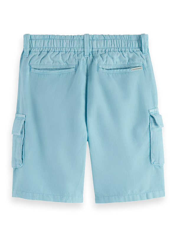 LONGER-LENGTH - GARMENT-DYED COTTON LINEN CARGO SHORTS