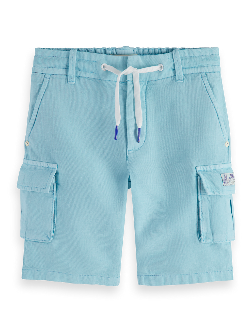 Longer-Length - Garment-Dyed Cotton Linen Cargo Shorts