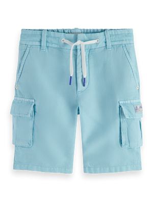 Boys' Longer-Length - Garment-Dyed Cotton Linen Cargo Shorts
