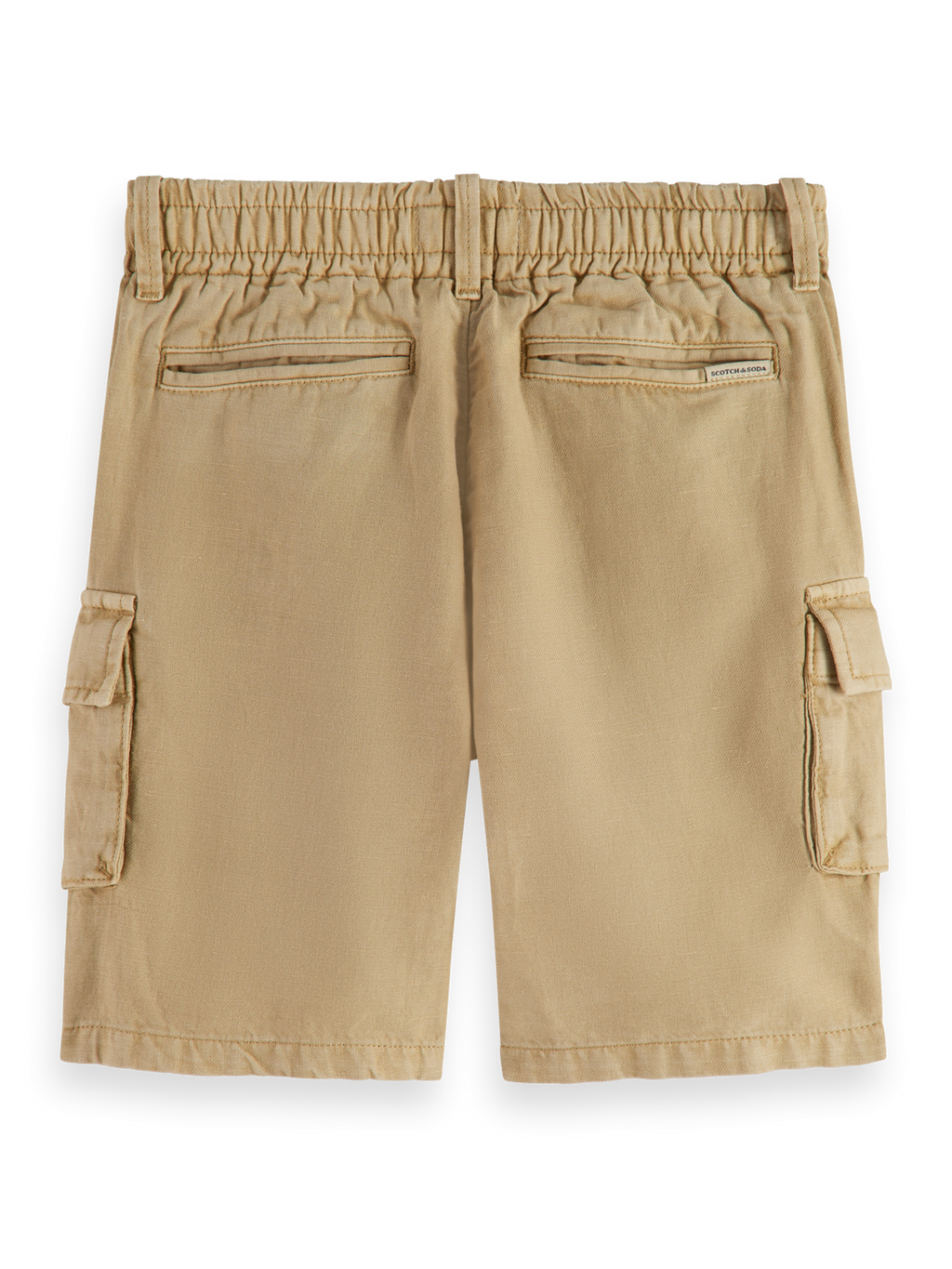 Short cargo en coton et lin teint en pièce – Longueur plus longue