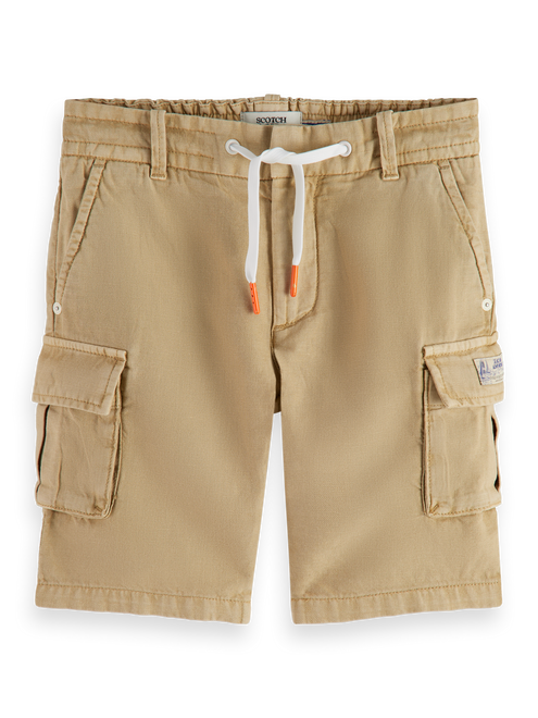 LONGER-LENGTH - GARMENT-DYED COTTON LINEN CARGO SHORTS