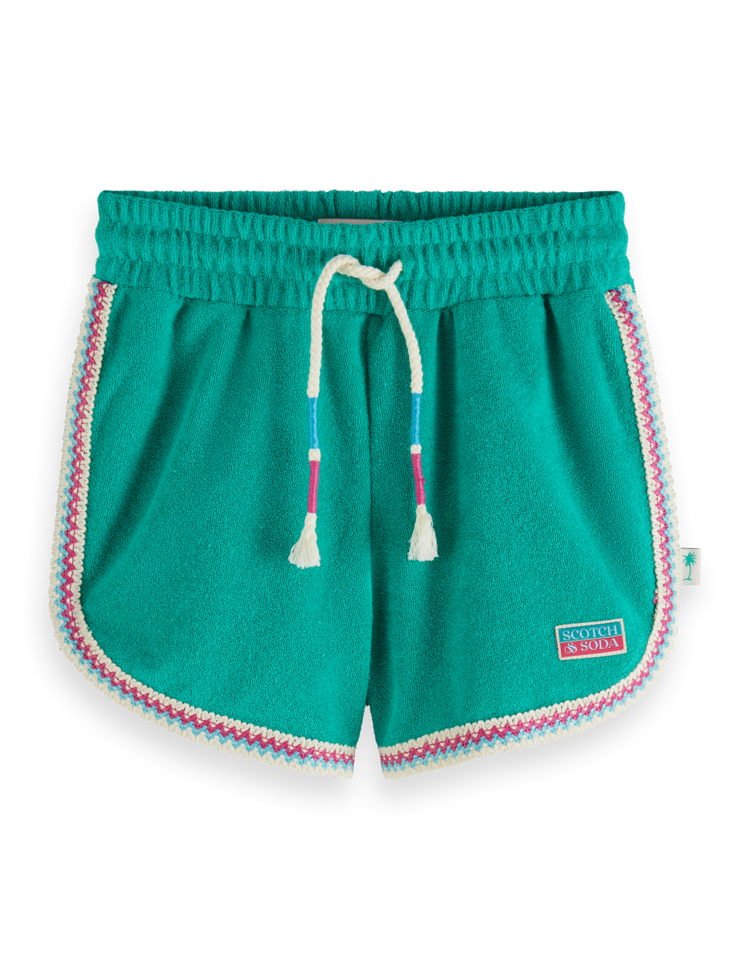 Girls' Contrast Hem Towelling Shorts