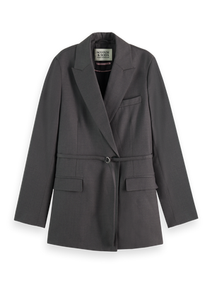 Essentials —  Db Tropical Wool Boyfriend Blazer With Belt
