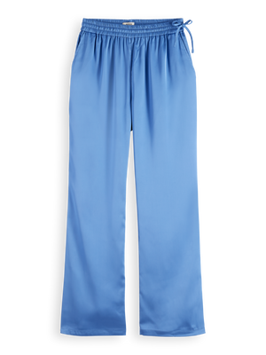 Mae Mid-Rise Bootcut Pull-On Satin Pant