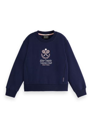 Girls' Relaxed-Fit Crewneck With Front Artwork