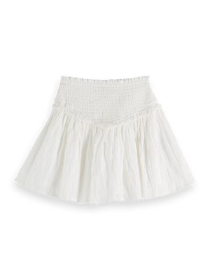 Girls' Textured Cotton Smocked Skirt