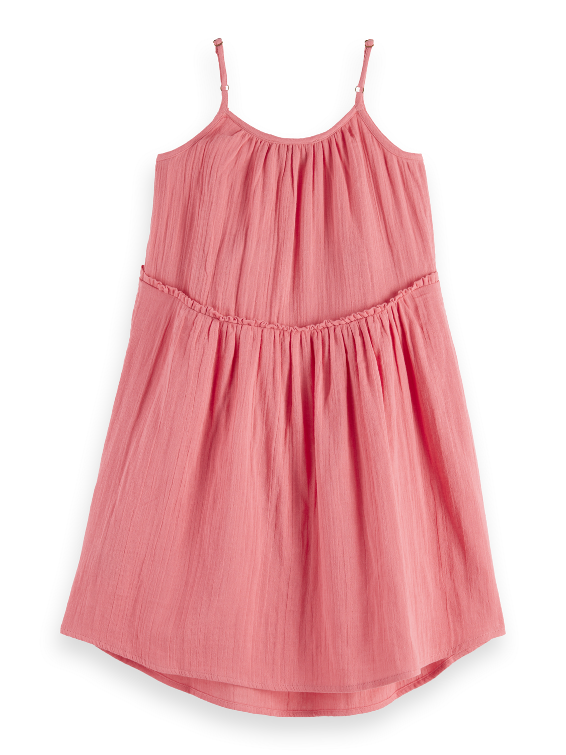 A-Line Crinkle Cotton Strap Dress