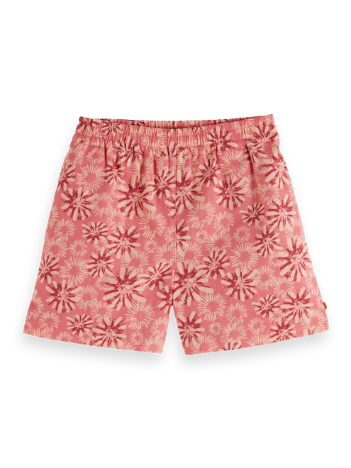 Girls' Linen Blend Floral Printed Shorts