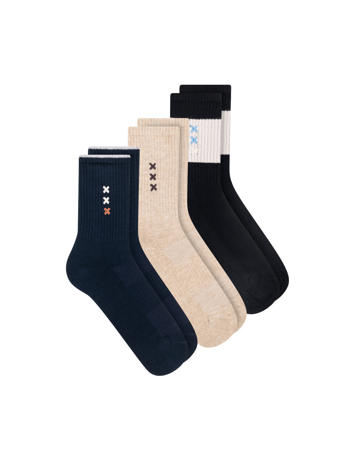 3Pk Womens 1/2 Terry Crew