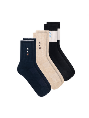 3Pk Womens 1/2 Terry Crew