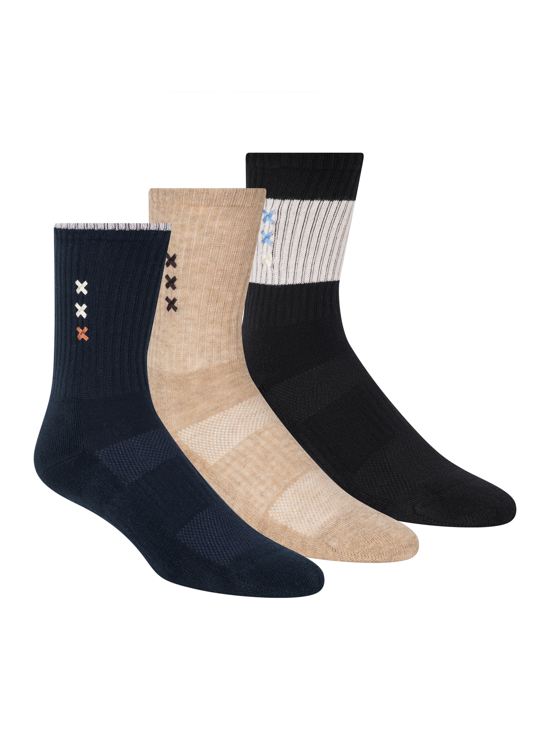 3Pk Womens 1/2 Terry Crew