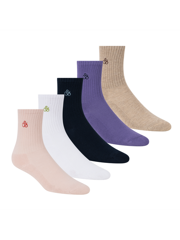 5Pk Womens 1/2 Terry Gift Box Crew
