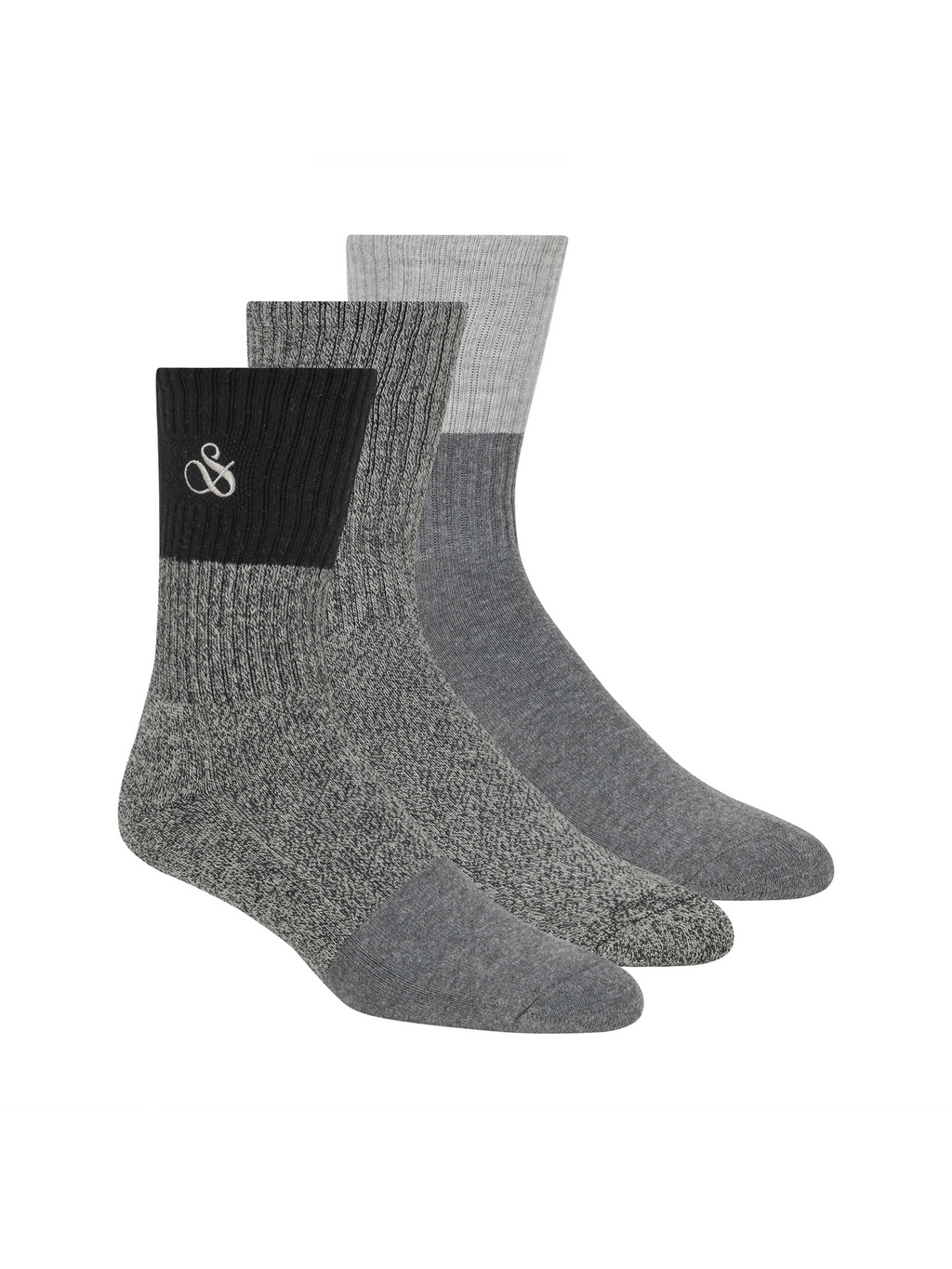 3Pk Mens 1/2 Terry Cotton Crew