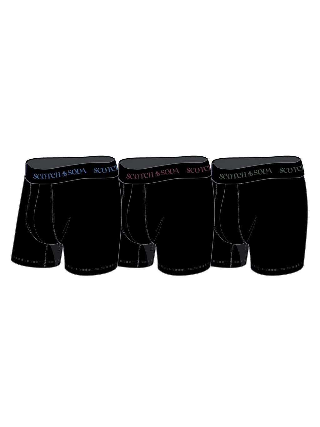 Lot de 3 slips boxeurs en coton extensible pour homme