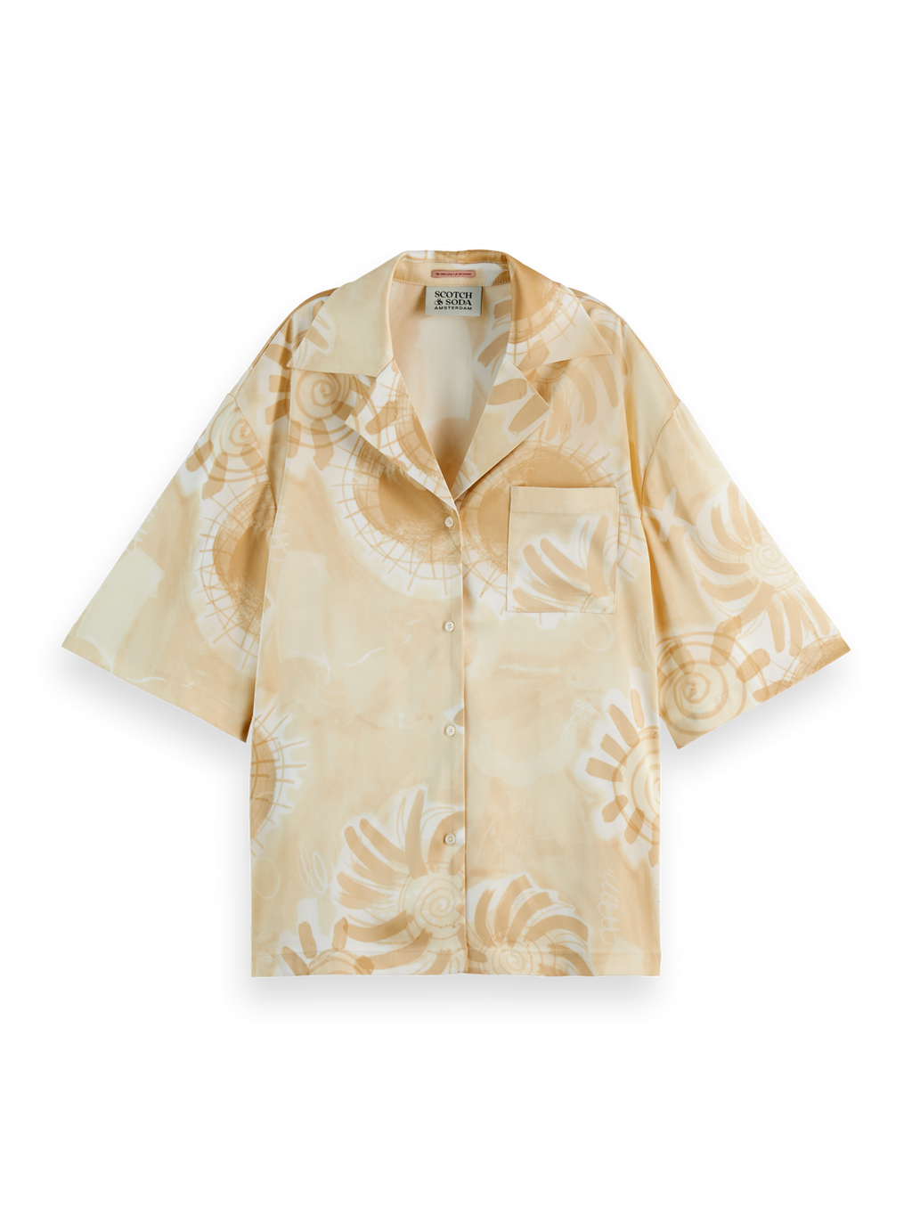 Satin Printed Short Sleeve Shirt