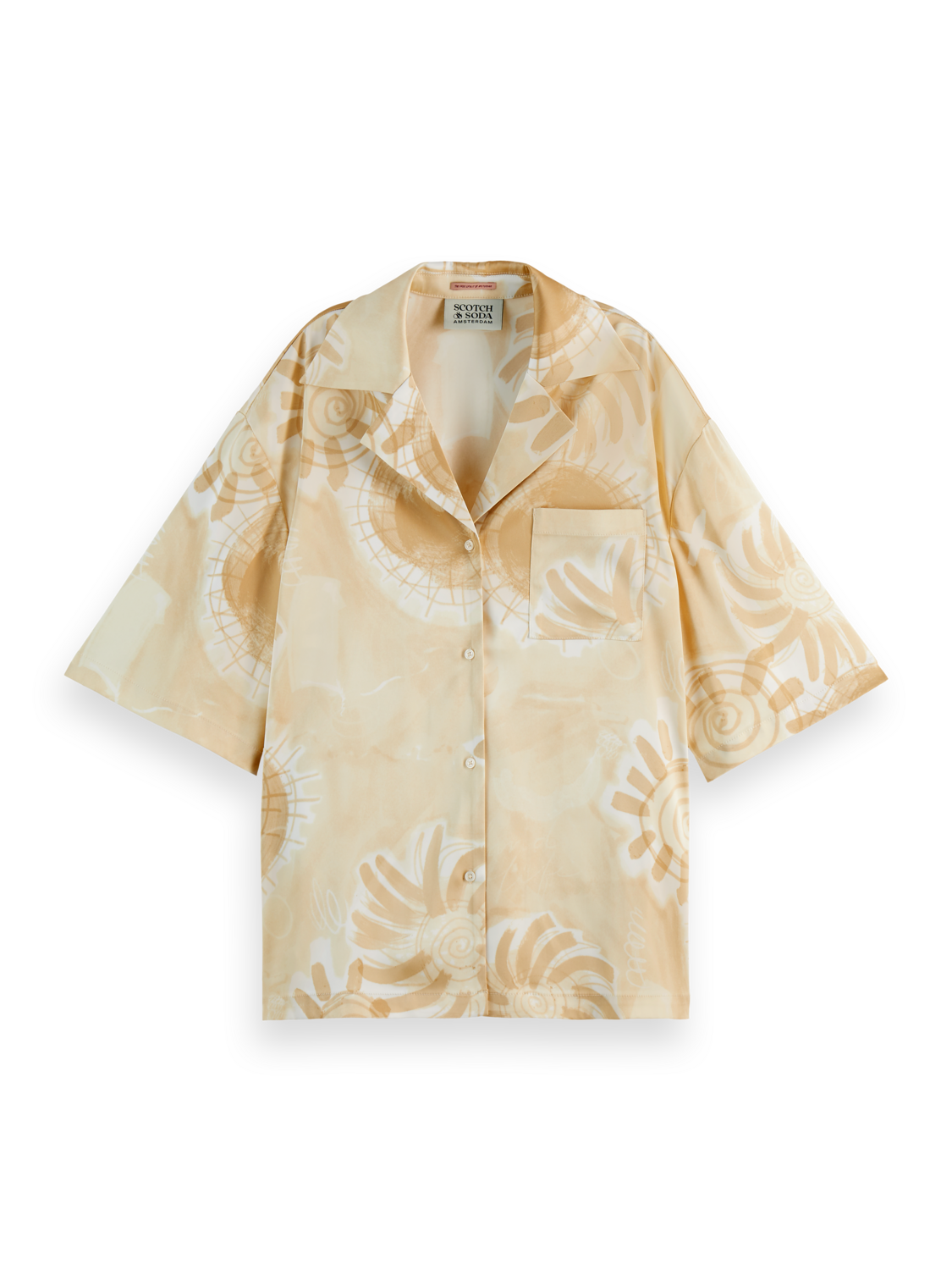 Satin Printed Short Sleeve Shirt