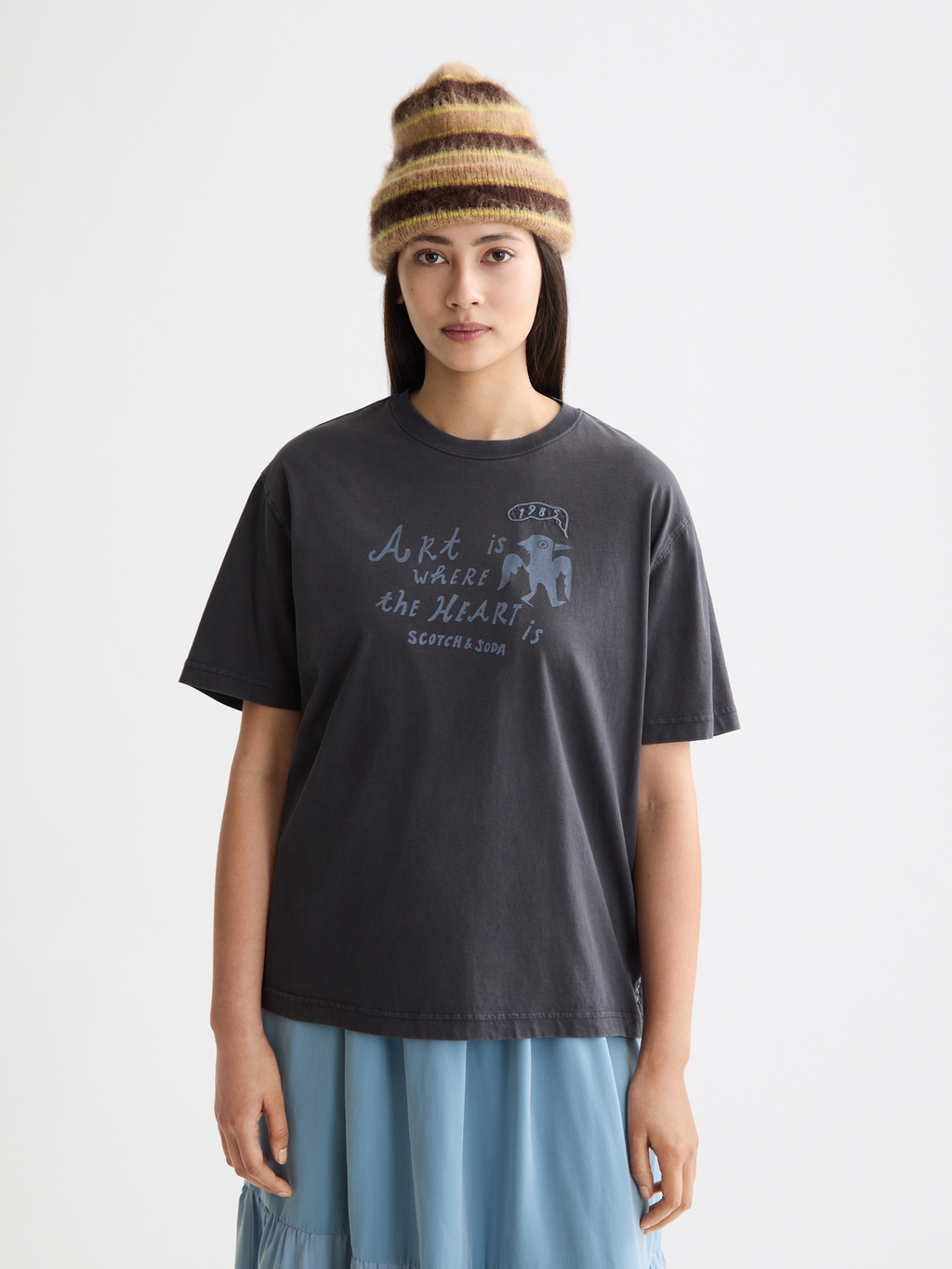 Washed Loose Fit T-Shirt With Front Artwork