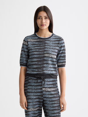 Lurex Jacquard Knitted Tee