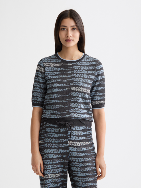 T-shirt tricoté jacquard lurex