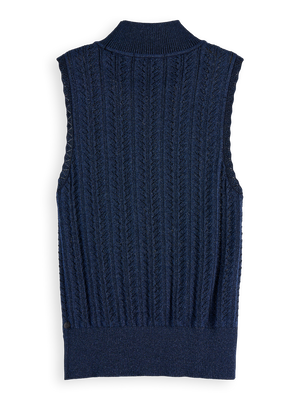Metallic Pointelle Knitted Tank