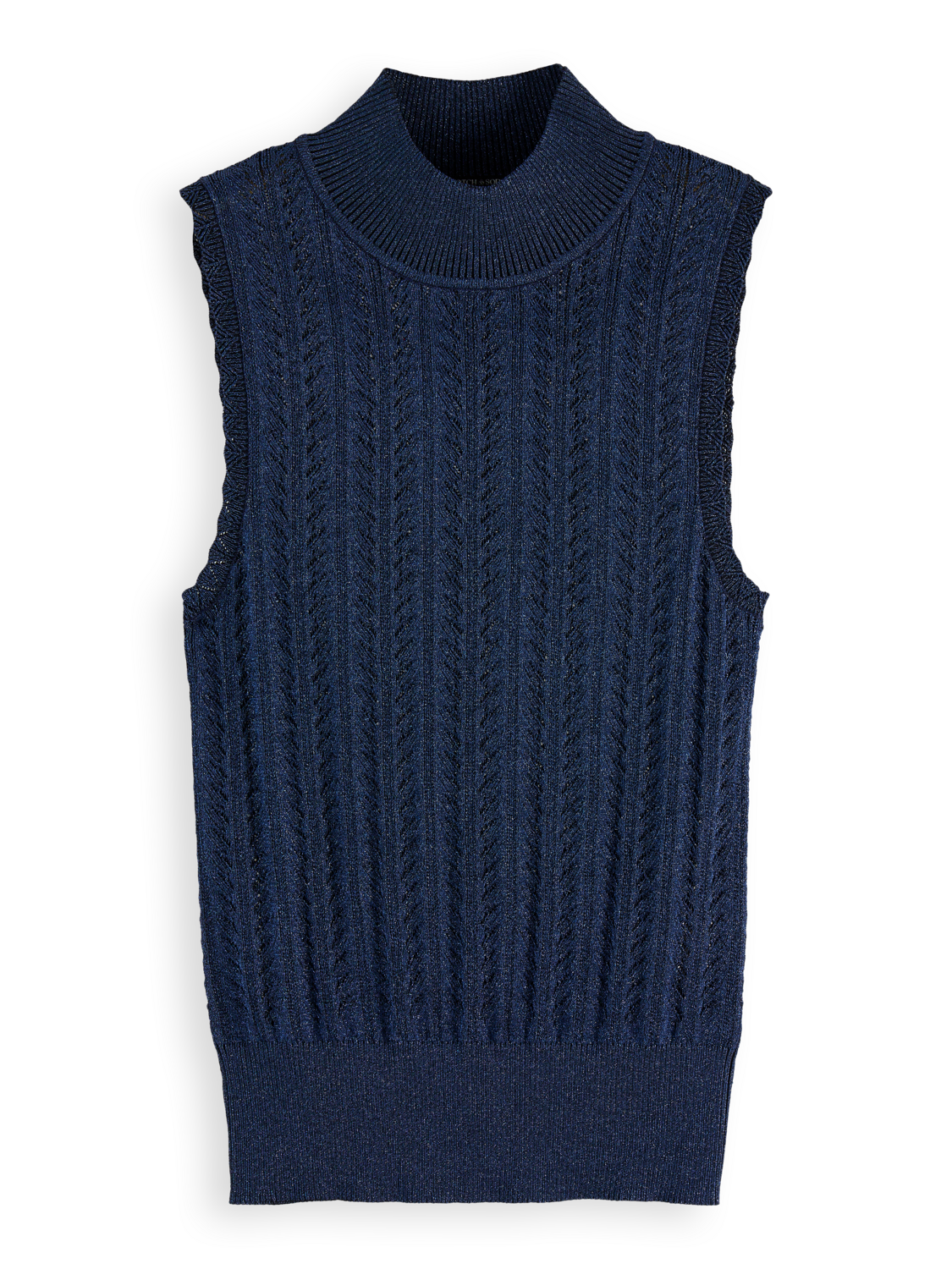 Metallic Pointelle Knitted Tank