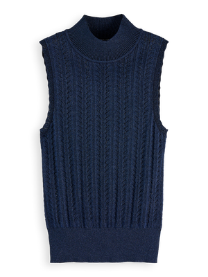 Metallic Pointelle Knitted Tank