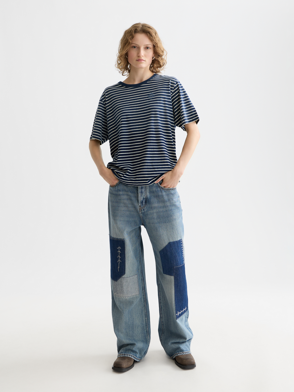 Indigo Washed Loose Fit T-Shrit