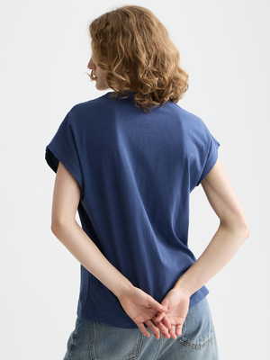 V-Neck T-Shirt With Ampersand Embroidery