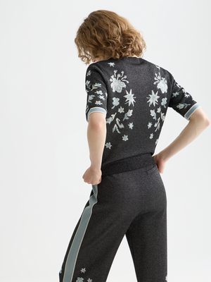 Jacquard-Kurzarm-Pullover