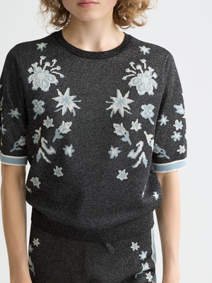 Jacquard-Kurzarm-Pullover