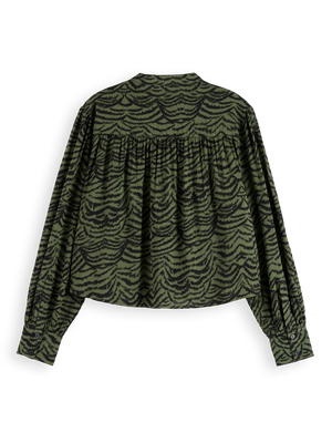Printed Pintuck Shirt