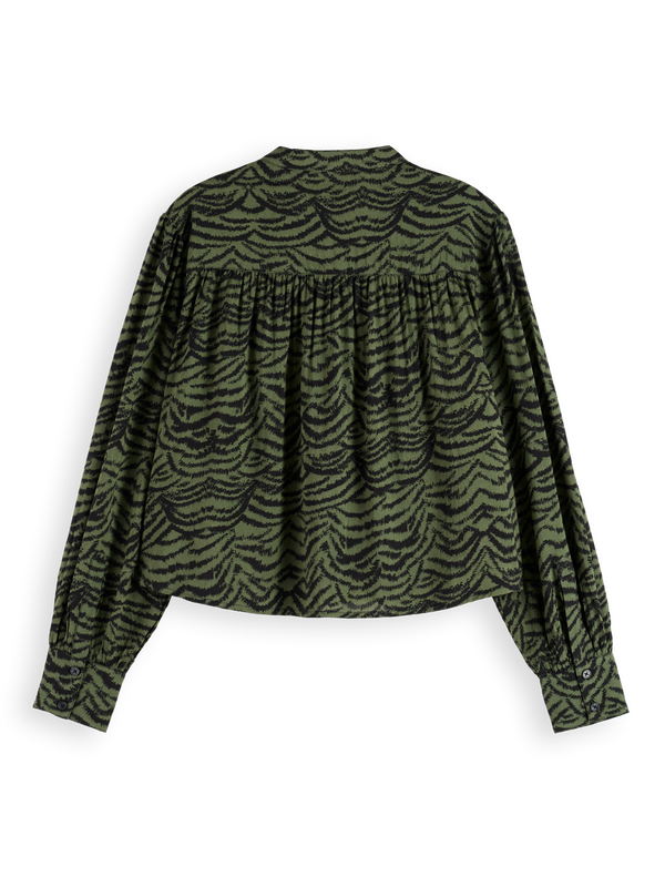 Printed Pintuck Shirt