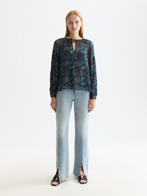 Printed Top With Ties