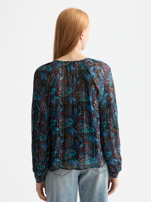 Printed Top With Ties