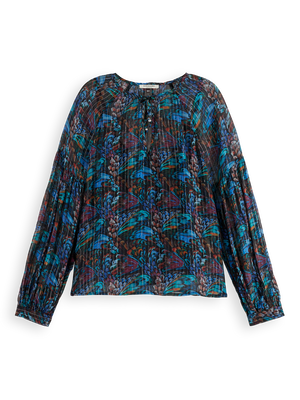 Printed Top With Ties