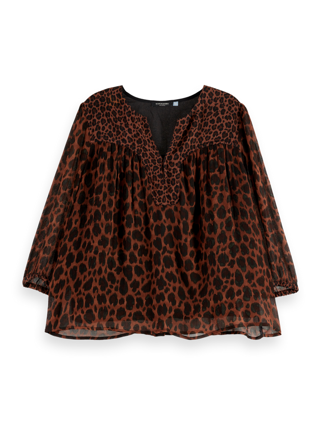 Contrast Yoke Short Sleeve Top