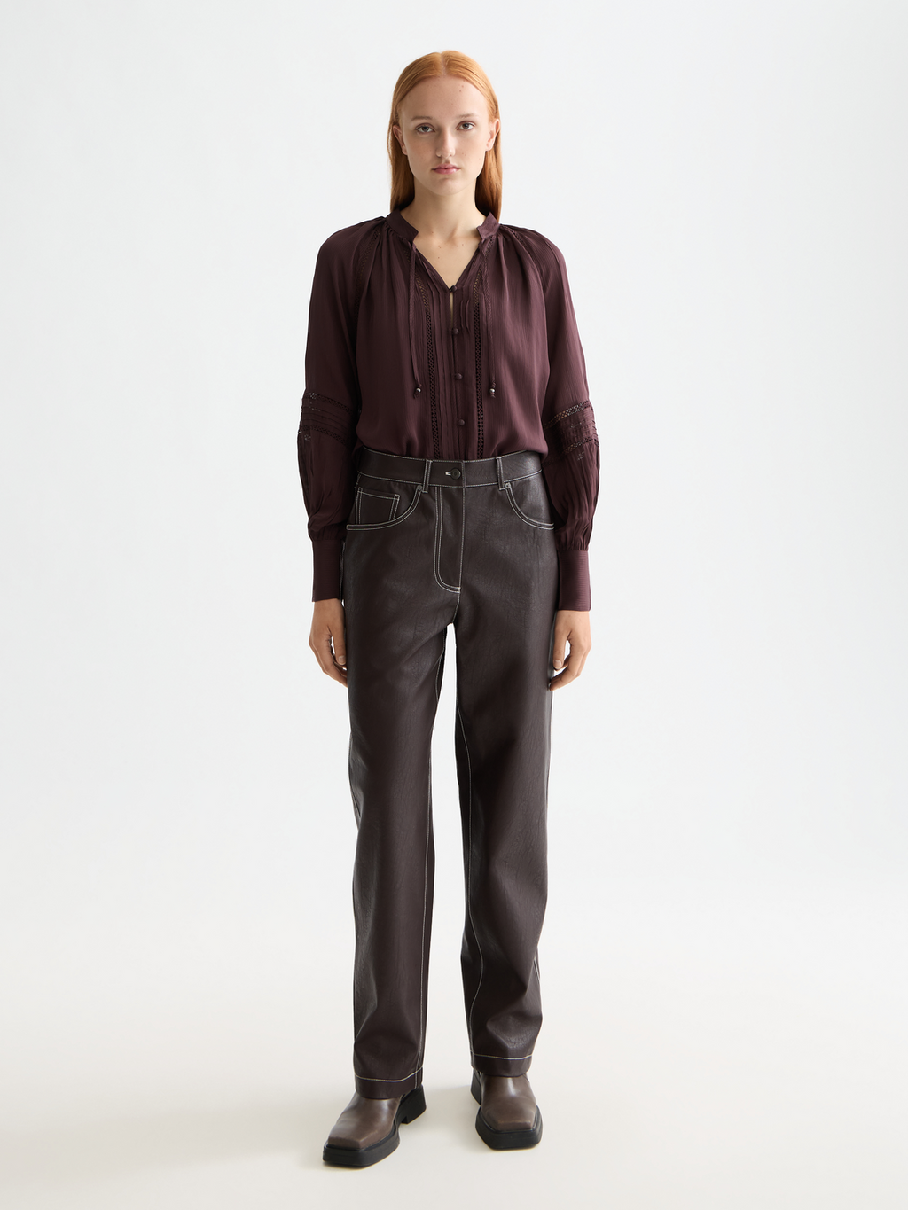 Shirt With Lace And Ties