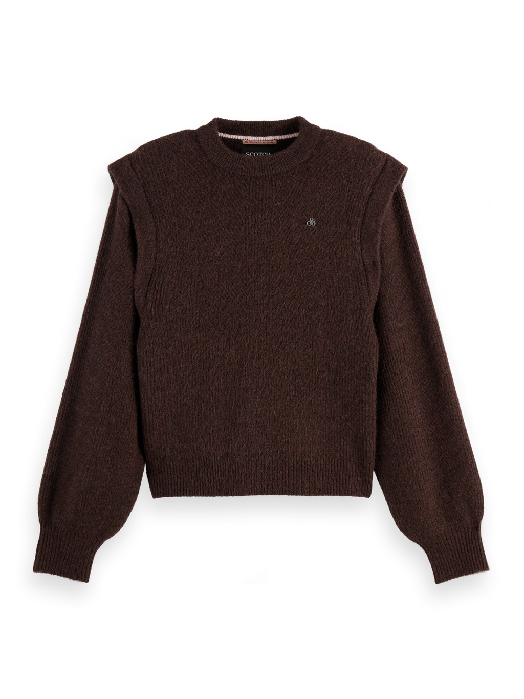 Shoulder Detail Crew Neck Pullover